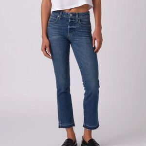 AMO Babe Jeans True Blue - High Rise Straight Crop Leg - Women's